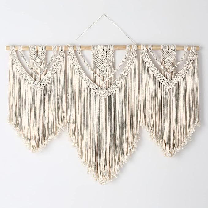Mokof Large Macrame Wall Hanging Wide Boho Macrame Wall Decor Art, 43"x32" | Amazon (US)
