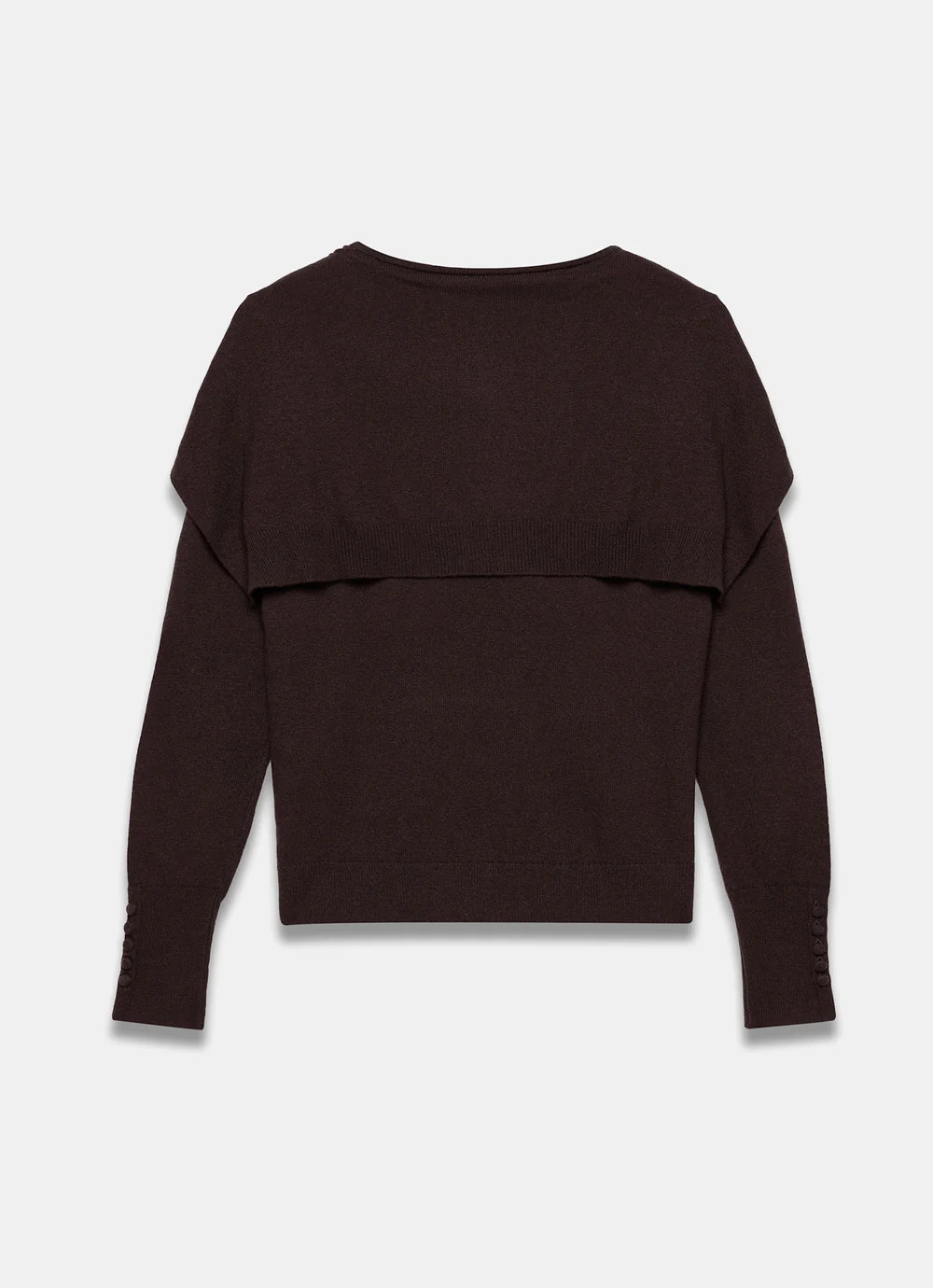 Brown Cotton Blend Scarf Detail Knit Jumper | Mint Velvet