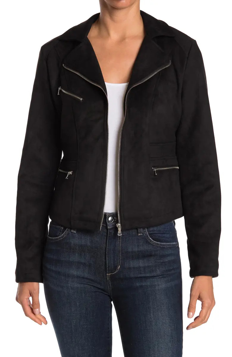 Ookie & Lala Faux Suede Moto Jacket | Nordstrom Rack