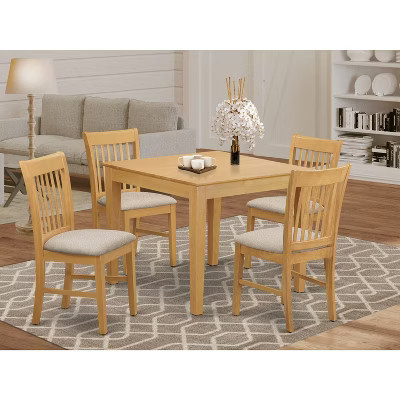 HomeStock Small Kitchen Table Set -Square Table And Kitchen Dining Chairs, Oak | Target