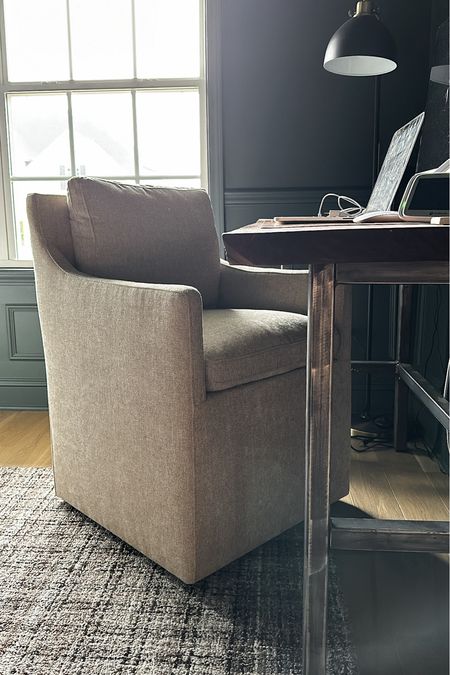 Style tip- use a dining chair as your office chair to get an elevated look that’s still comfortable! 

I have the darker color option (currently not listed), but the linked linen is beautiful too 😍

Upholstered Dining Chairs with Casters Modern Accent Armchair with Rollers for Diningroom Bedroom Livingroom Reading Room, 

#LTKHome #LTKStyleTip