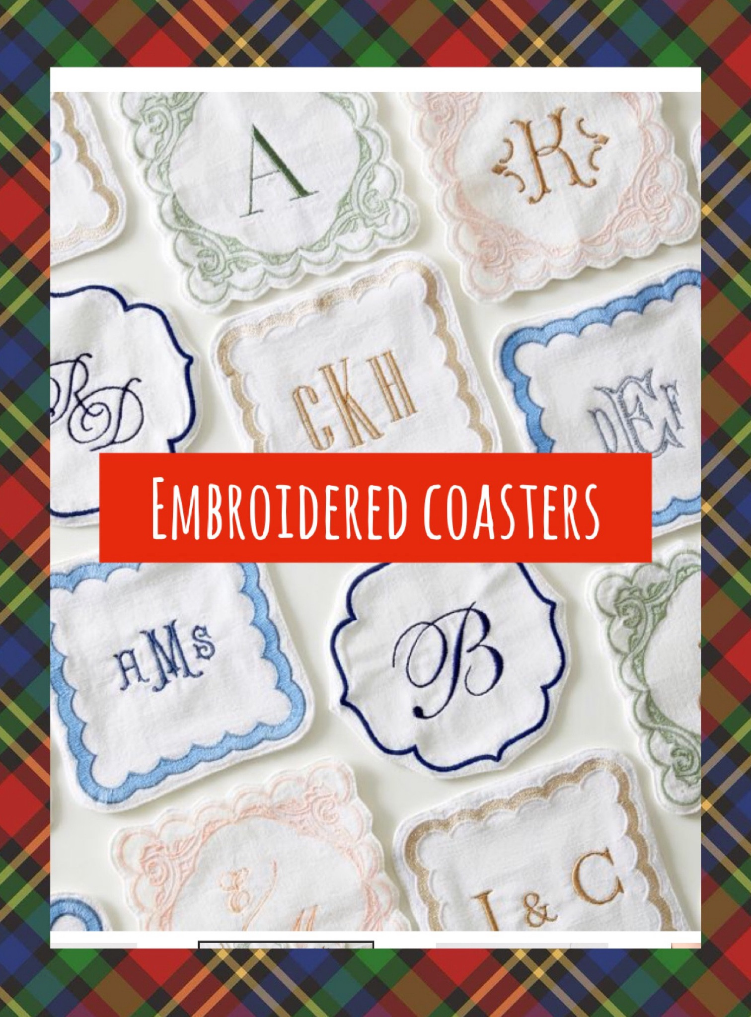 Embroidered coasters, grandmillennial Christmas gift, grandmillennial hostess gift 

#LTKHome #LTKGiftGuide #LTKFindsUnder100