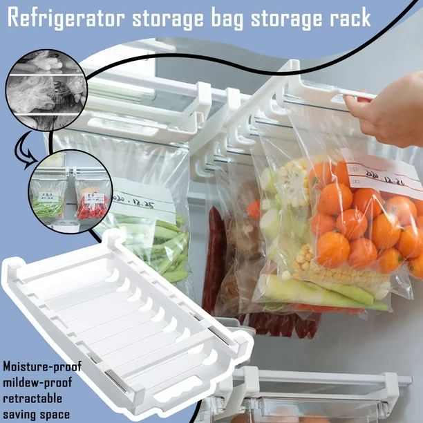 Refrigerator Storage Bag Storage Rack Kitchen Retractable Sealed Bag Organizer,Food Storage - Wal... | Walmart (US)