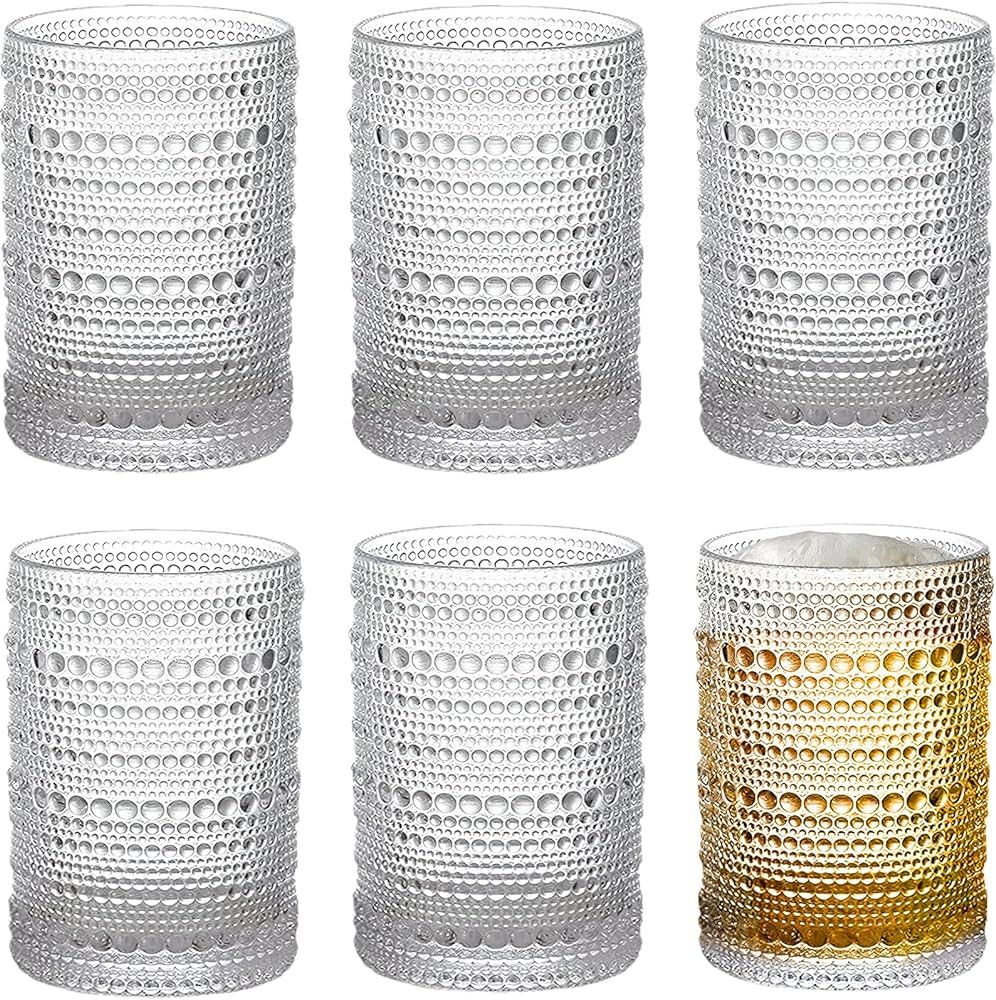 6 Pack Romantic Water Glasses, Hobnail Glasses Tumble, Drinking Glasses, Cocktail Glasses, Clear ... | Amazon (CA)