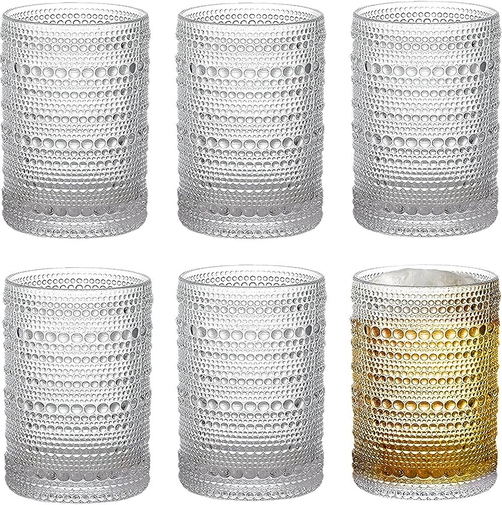 6 Pack Romantic Water Glasses, Hobnail Glasses Tumble, Drinking Glasses, Cocktail Glasses, Clear ... | Amazon (CA)