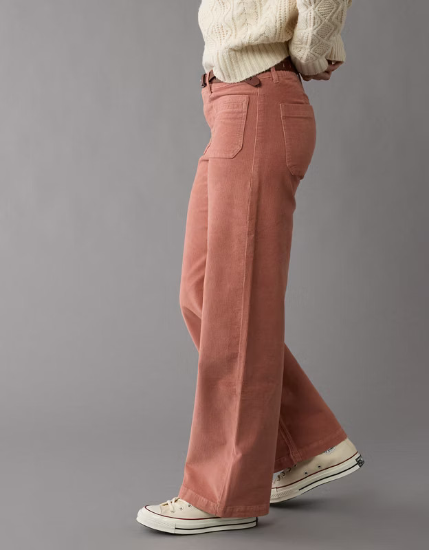 AE Stretch Corduroy Low-Rise Baggy Wide-Leg Pant | American Eagle Outfitters (US & CA)