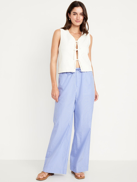 High-Waisted Poplin Super Wide-Leg Pants | Old Navy | Old Navy (US)