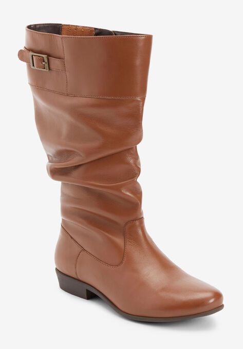 The Monica Wide Calf Leather Boot | Woman Within