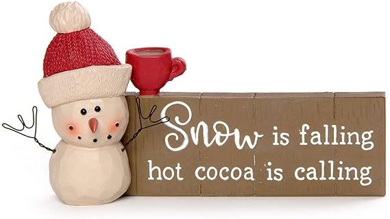 Blossom Bucket 218-13131 Snow is Falling Hot Cocoa is Calling Snowman Decorative Sign | Amazon (US)