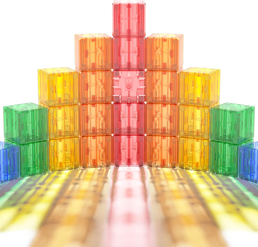 45PCS Magnetic Blocks - Transparent Magnet Cubes, Toddler Building Blocks, Sensory Autism Gifts f... | Amazon (US)