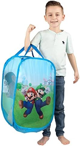 Franco Kids Room Collapsible Storage Bin Pop Up Hamper, One Size, Super Mario | Amazon (US)