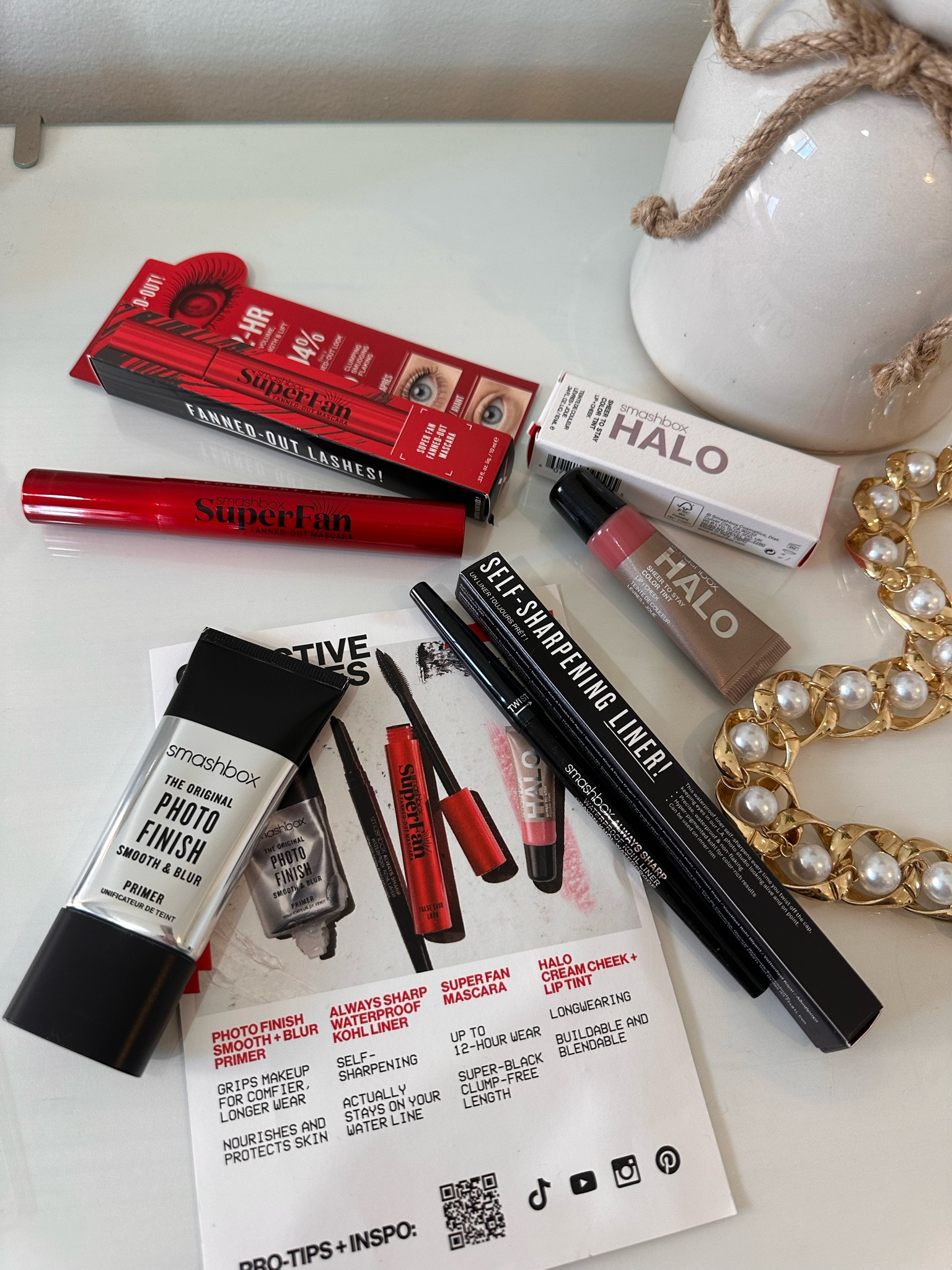 Smashbox faves! Blur primer. Big fan mascara. Water proof self sharpening eye liner. Halo Lip and cheek in color wisteria. 

#LTKbeauty #LTKMostLoved #LTKU
