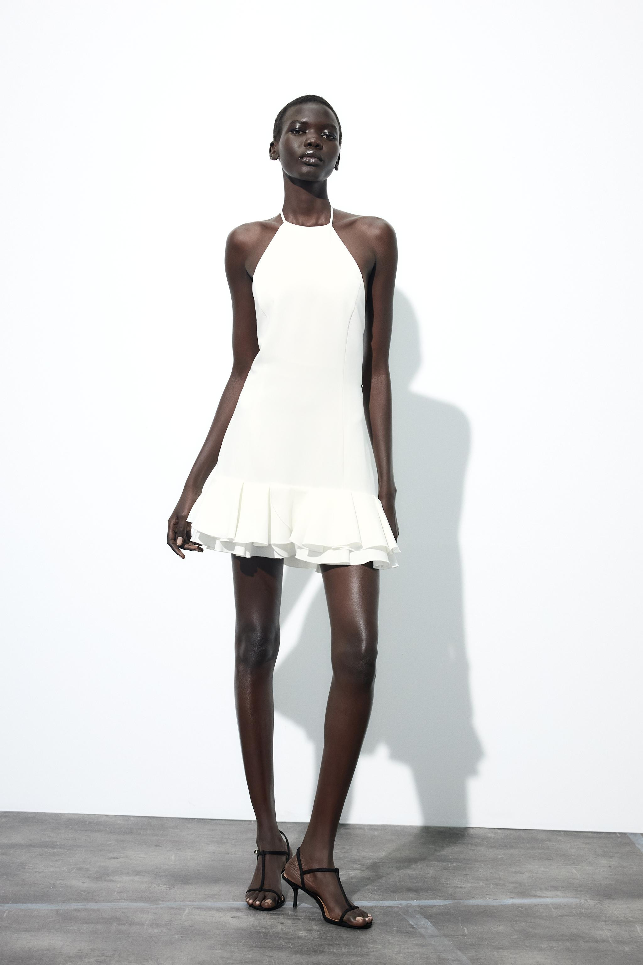 RUFFLED HALTER MINI DRESS | Zara US