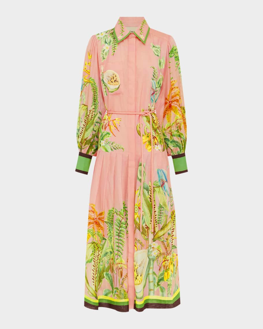 ALEMAIS Papaya Midi Shirtdress | Neiman Marcus