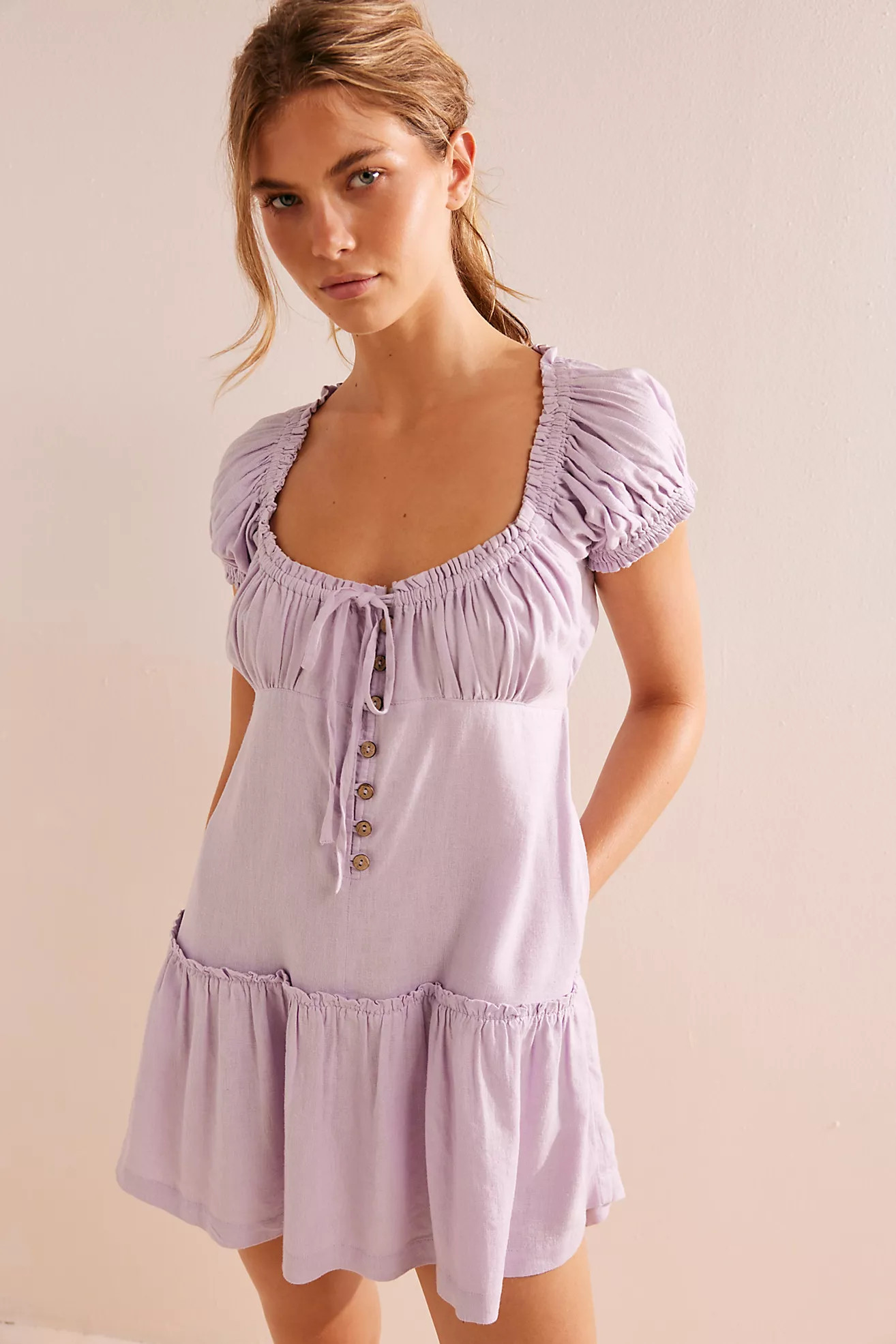 Perri Linen Drop-Waist Mini | Free People (Global - UK&FR Excluded)