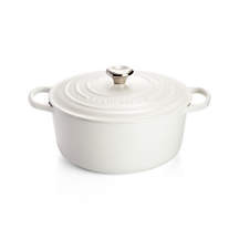 Le Creuset Signature 7.25 qt. Round Cream Dutch Oven with Lid + Reviews | Crate and Barrel | Crate & Barrel