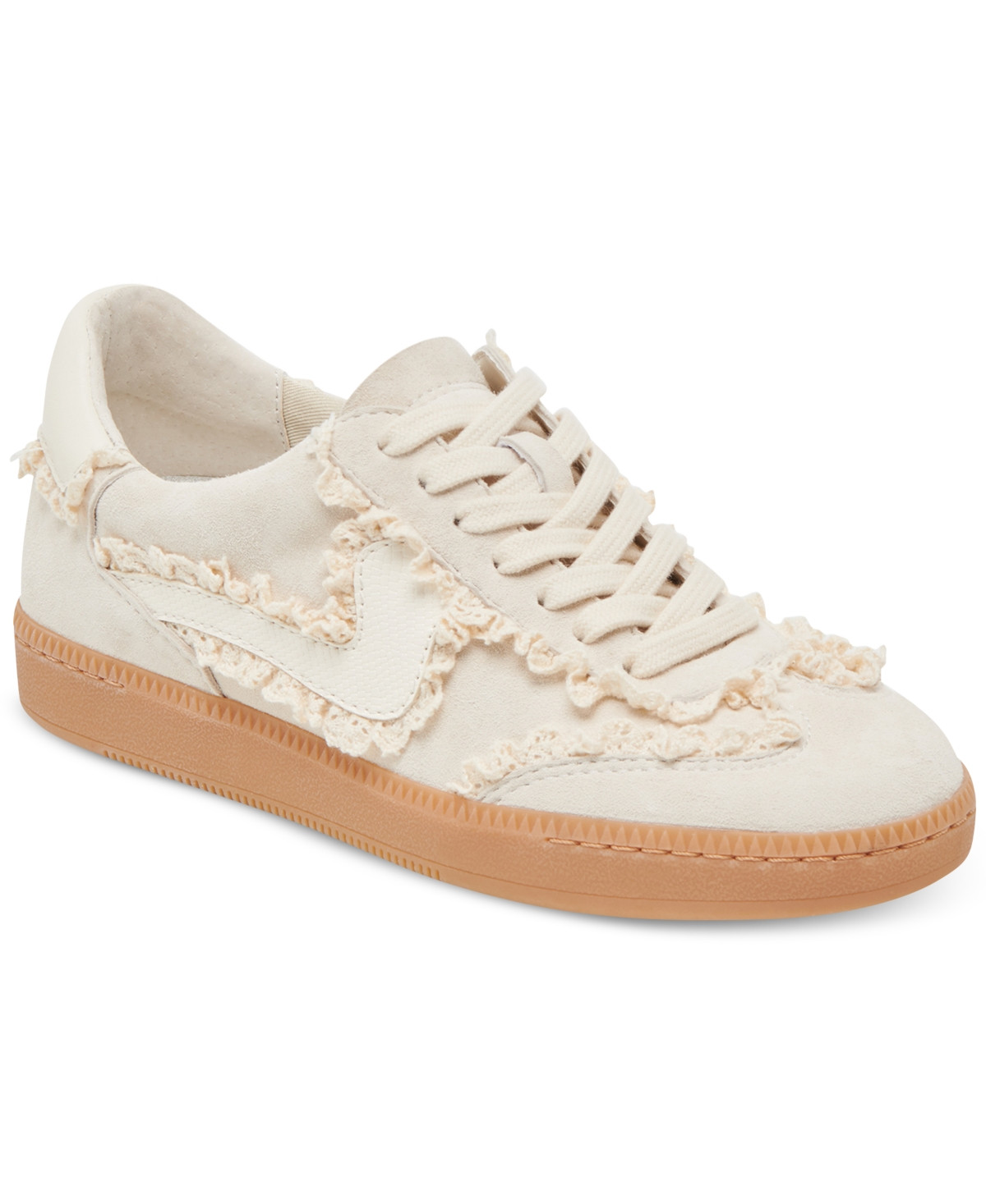 Dolce Vita Women's Notice Lace Low Profile Lace-Up Sneakers - Ivory Suede Lace | Macy's