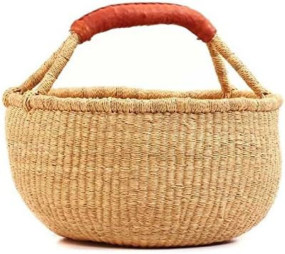 Ghana Baskets| Bolga African Baskets| Dye-Free Market Basket | Fair Trade (17"-19" Extra Large) | Amazon (US)