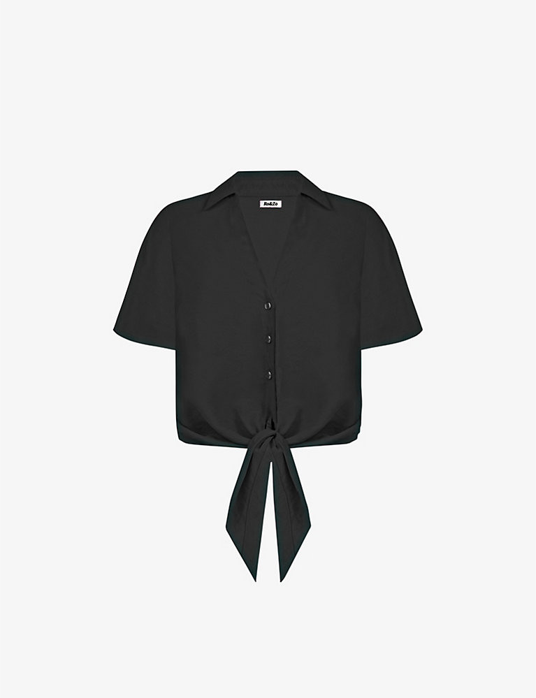 Flutter-sleeve self-tie woven shirt | Selfridges