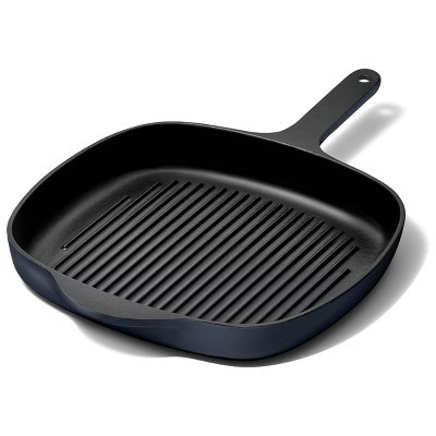 Caraway Home Enameled Cast Iron Grill Pan Midnight Blue | Target