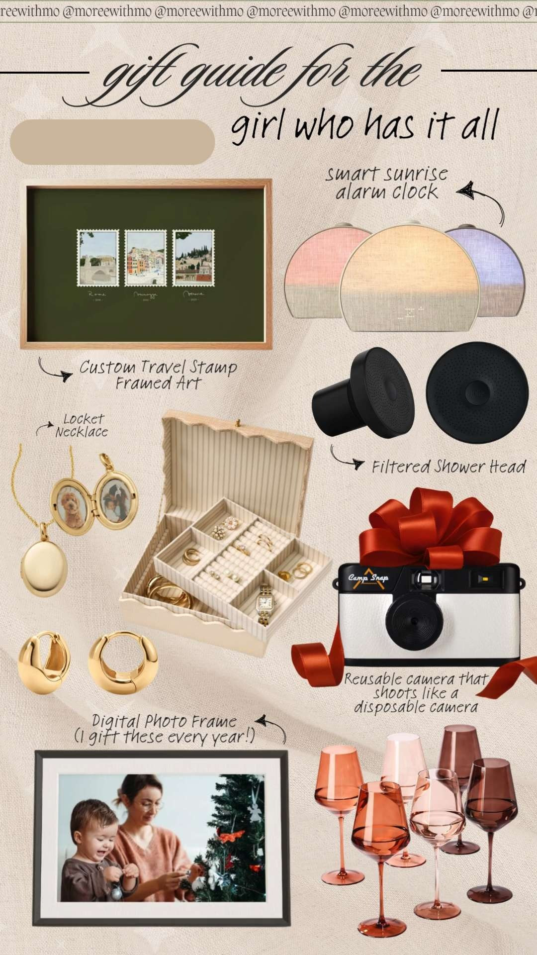 If you’re shopping for the girl who has it all, and may be a little impossible to shop for (we all know one), this list is filled with thoughtful, unique, and actually-useful gifts she’ll love. From personalized keepsakes to little everyday luxuries — these are the things that make gifting feel special. 
Gift guide, gifts for her, Christmas gifts 
 

 #LTKGiftGuide #LTKHoliday #LTKSaleAlert