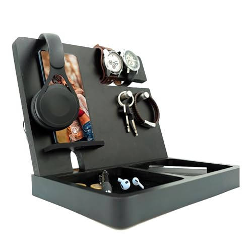 Namore Premium Wood Nightstand & Desk Organizer – Phone Stand and Charging Station – Ideal for Desk Accessories and Office – Top Gifts for Men, Dad, Husband, Father, Boss, Birthday or Anniversary | Amazon (US)