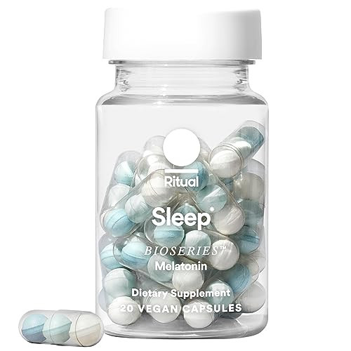 Ritual Sleep BioSeries™ Melatonin: Sleep Aid for Adults, Sleep Supplement with Time Released Capsules, Drug Free Sleep Vitamins for Adults for All Night Sleep Support, 20 Capsules | Amazon (US)