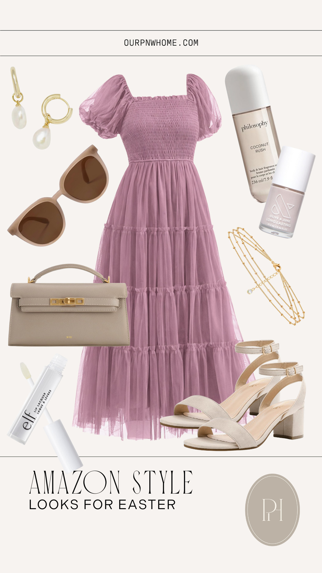 Such a cute look for Easter with these Amazon finds!

tulle midi dress, Easter dress, Easter outfit, spring fashion, spring style, spring looks, spring outfit, wedding guest look, wedding guest dress, spring wedding look, sunglasses, lip gloss, body spray, lavender nail polish, purple dress, pearl earrings, gold bracelet, handbag, block heel sandals, high heeled sandals 

 #LTKgrwm #LTKootd #LTKSeasonal