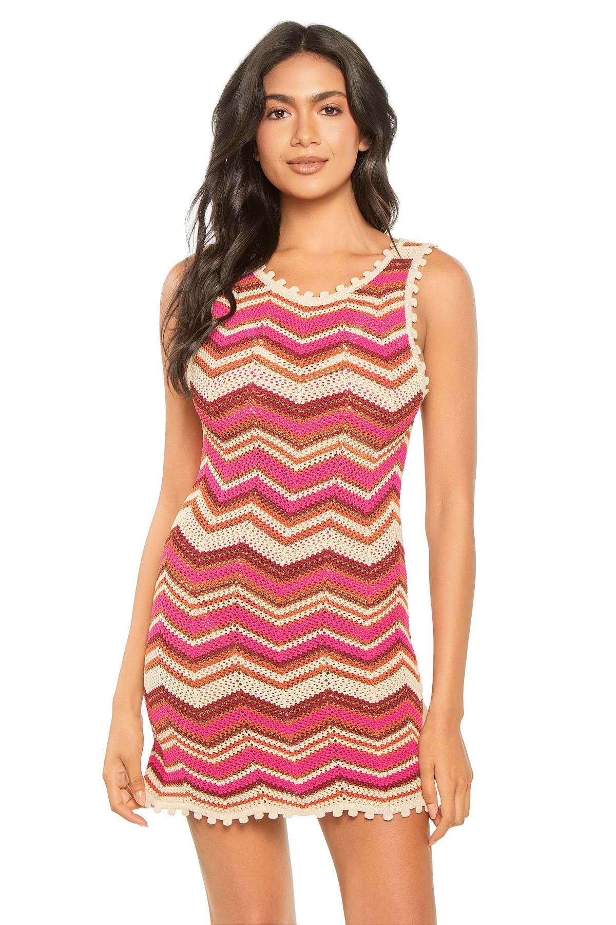 Alba Chevron Crochet Mini Cover Dress | Everything But Water