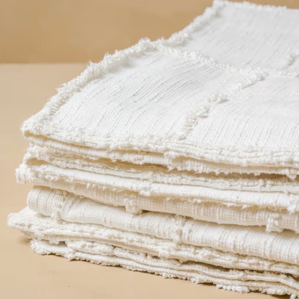 Optic White Textured Cotton Coverlet | Magnolia