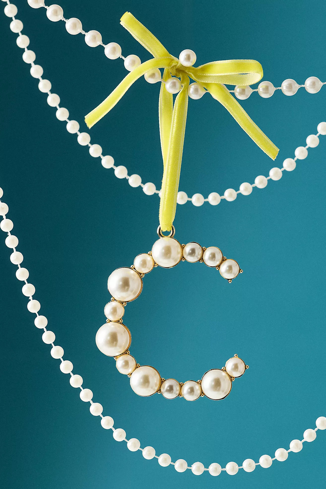Pearl Monogram Ornament | Anthropologie (US)
