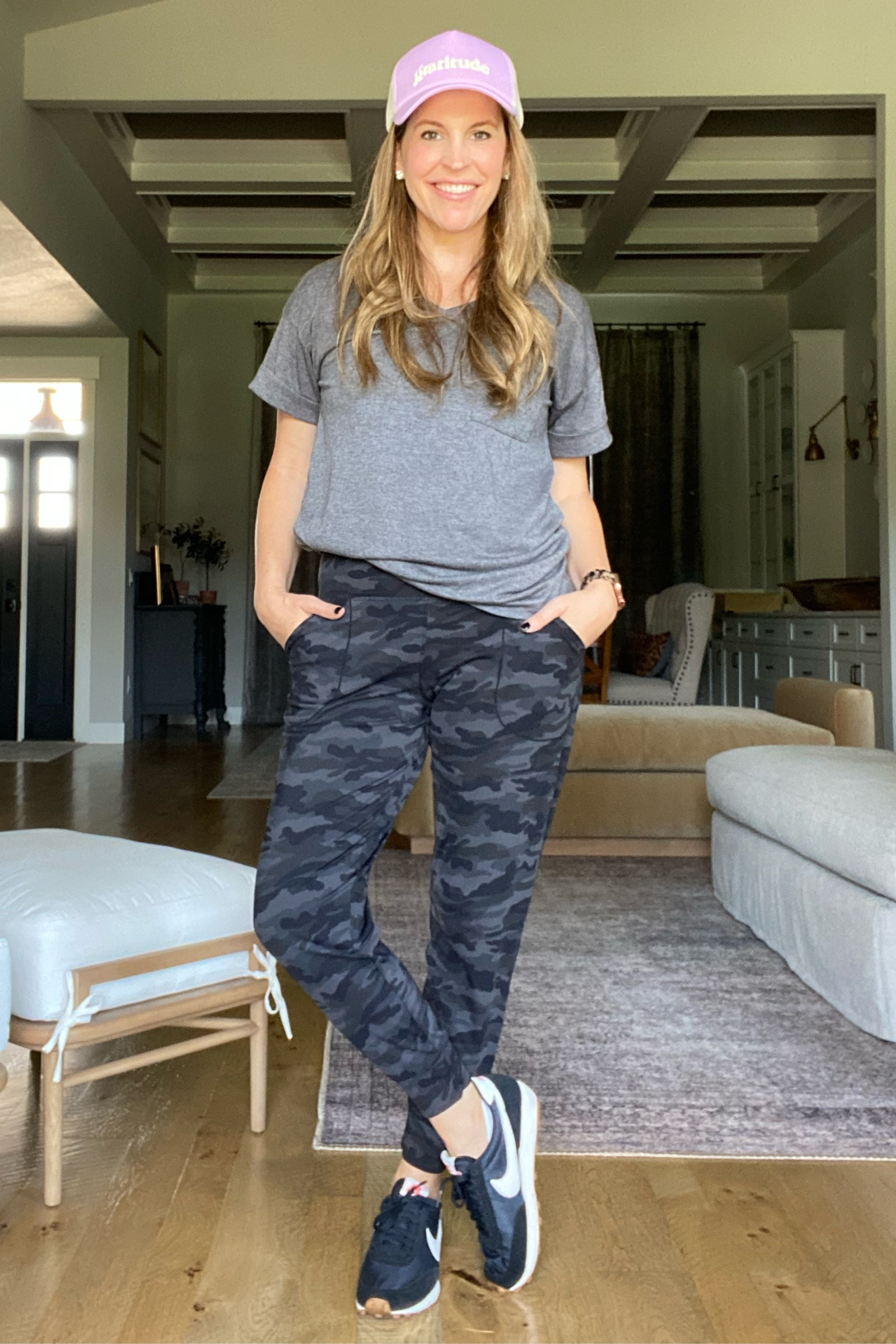 Something that brings me peace are comfy, transitional clothes  that feel like Jammie’s. 