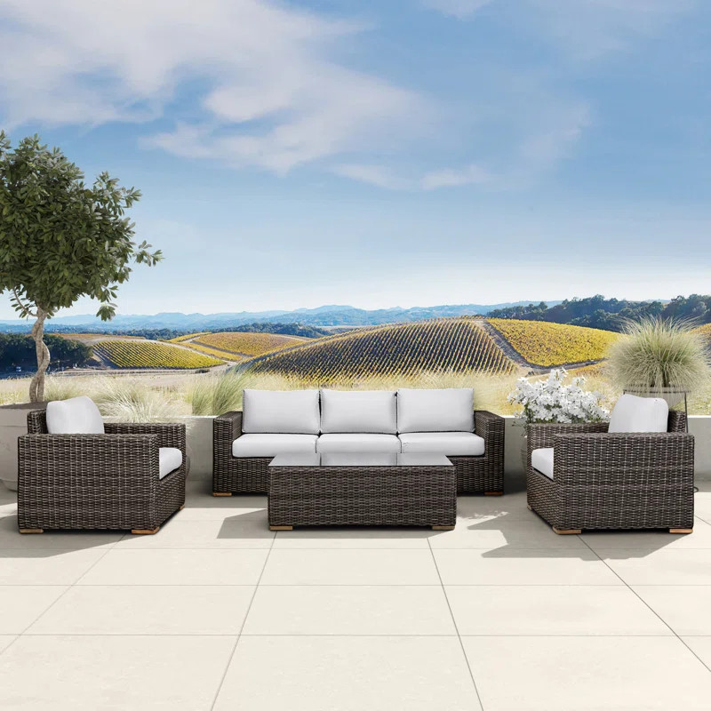 Marfik 5 - Person Outdoor Seating Group with Sunbrella Cushions | Wayfair North America
