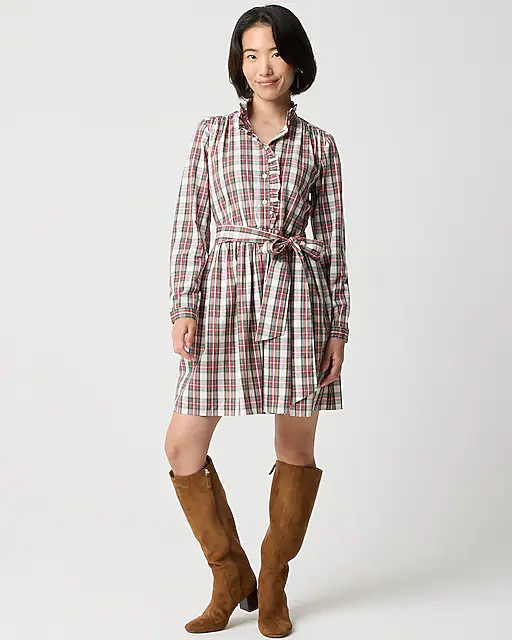 Tartan mini shirt-dress | J.Crew Factory