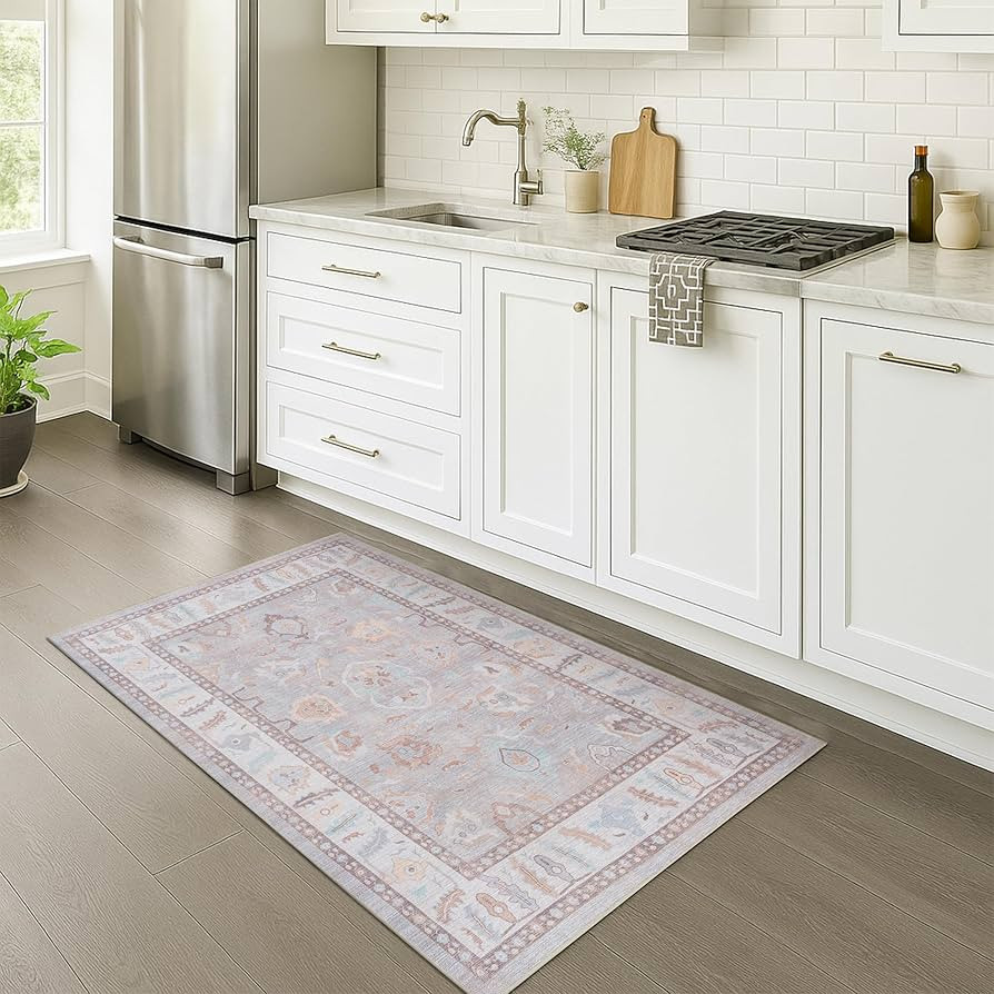 Fame Rugs Brown Modern Oushak Rug 3x5, Washable Vintage Turkish Colorful Oriental Antique Inspire... | Amazon (US)
