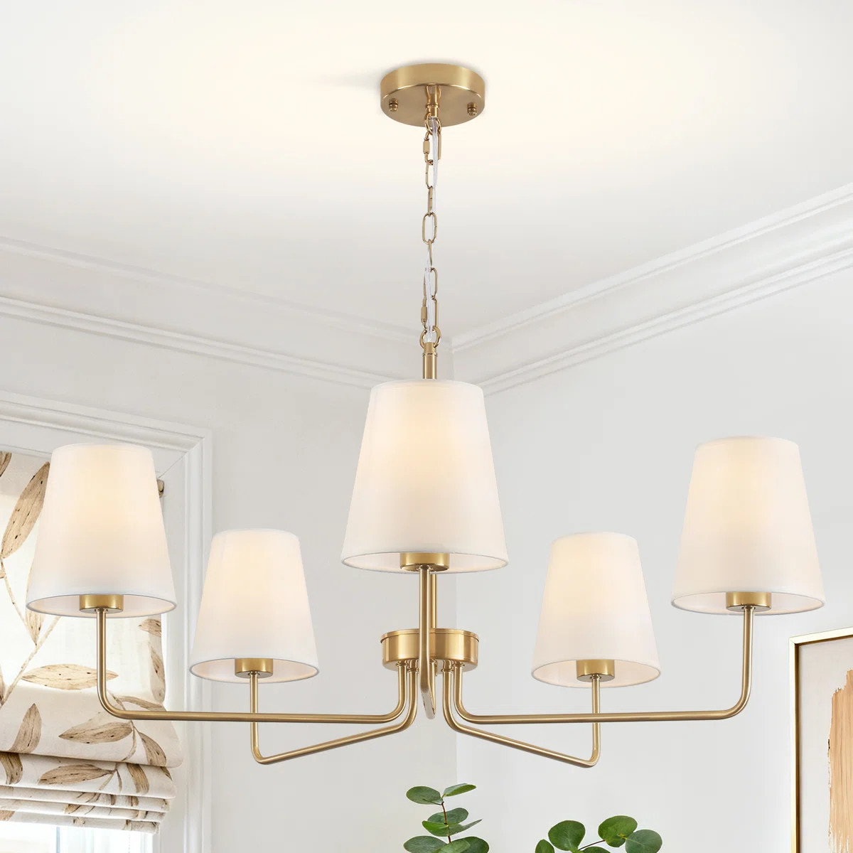 5 - Light  Classic / Traditional Chandelier With  Fabric Shade | Wayfair North America