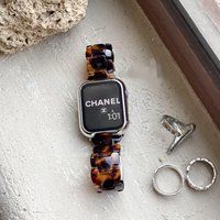 Tortoiseshell Apple Watch Band, 38mm 40mm 42mm 44mm, Resin Bling Iwatch Luxury Strap, Women Bracelet | Etsy (US)