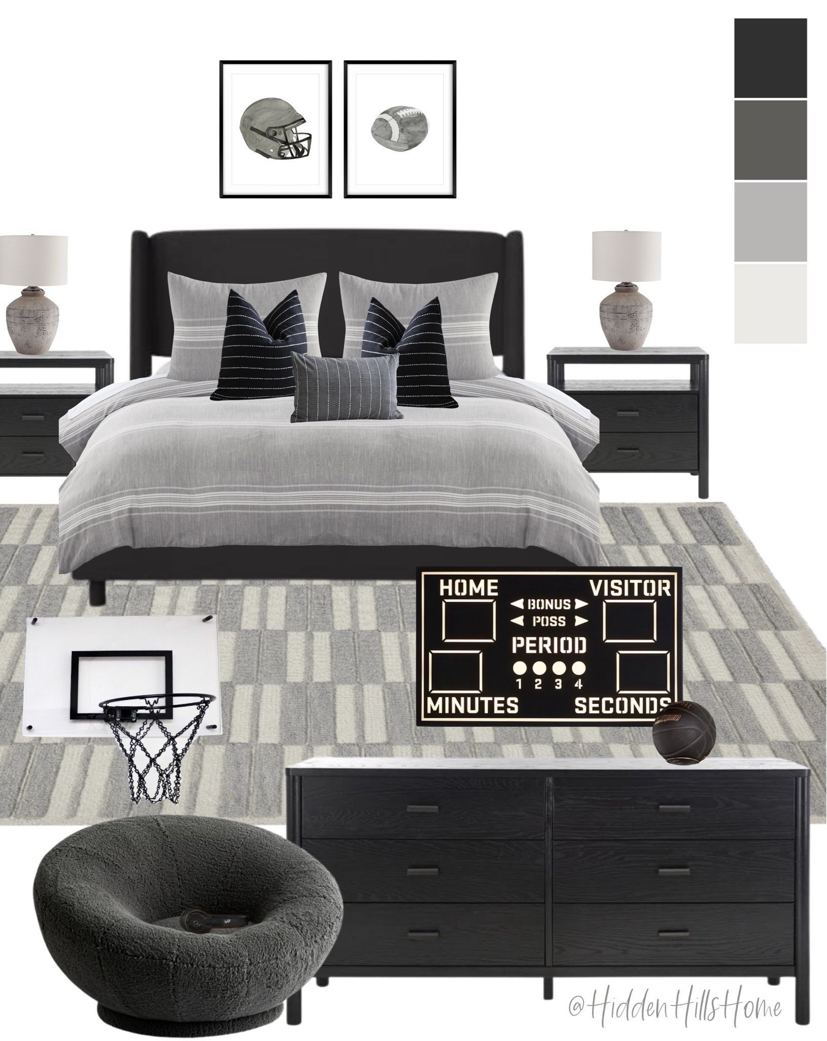 Modern transitional boys bedroom mood board, teen boys room, gray sports bedroom decor #boys


#LTKSaleAlert #LTKHome #LTKKids