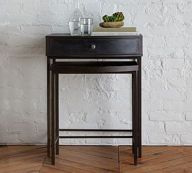Woodrow 24" Metal Nesting Nightstand | Pottery Barn (US)