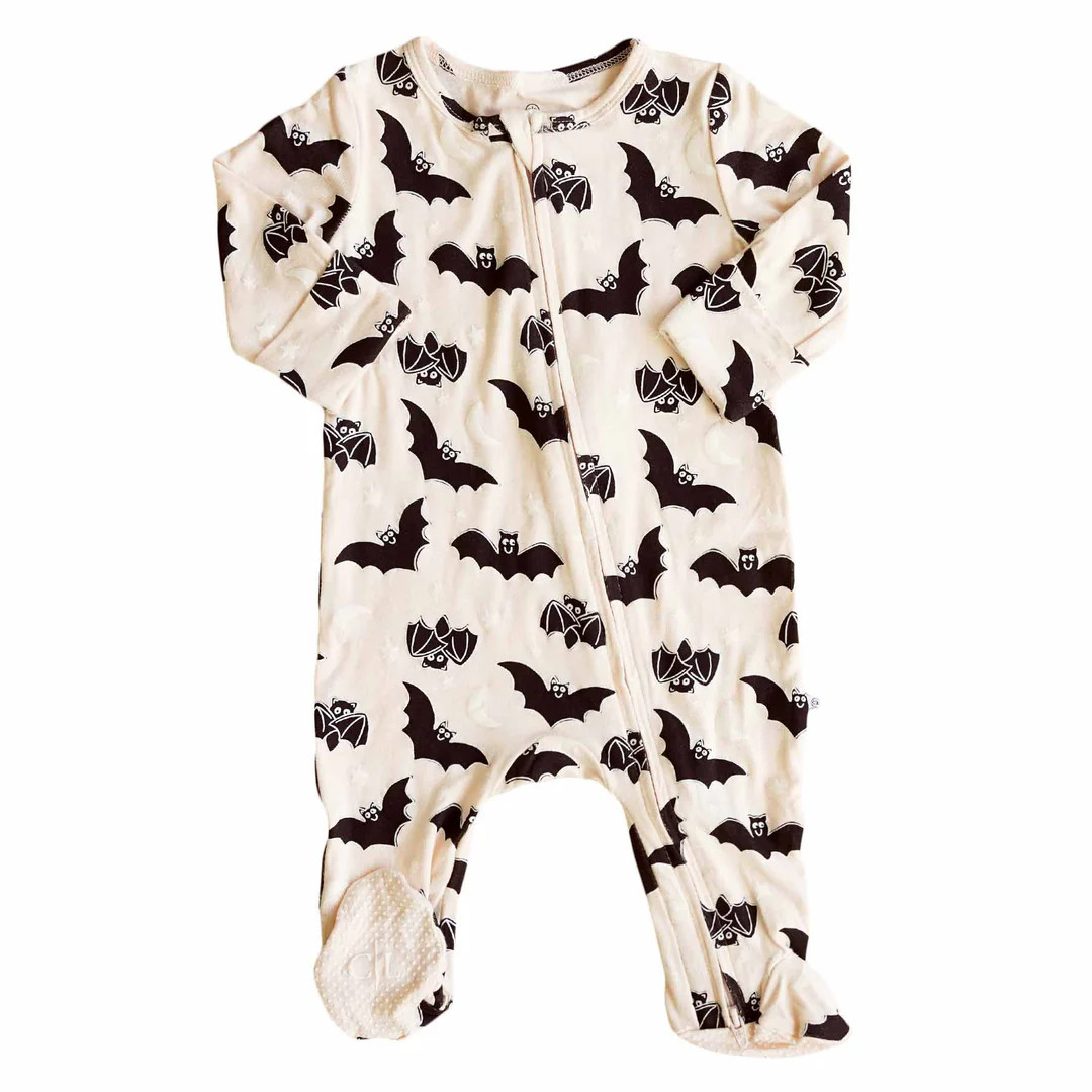 Scaredy Bats Zipper Footie | Caden Lane