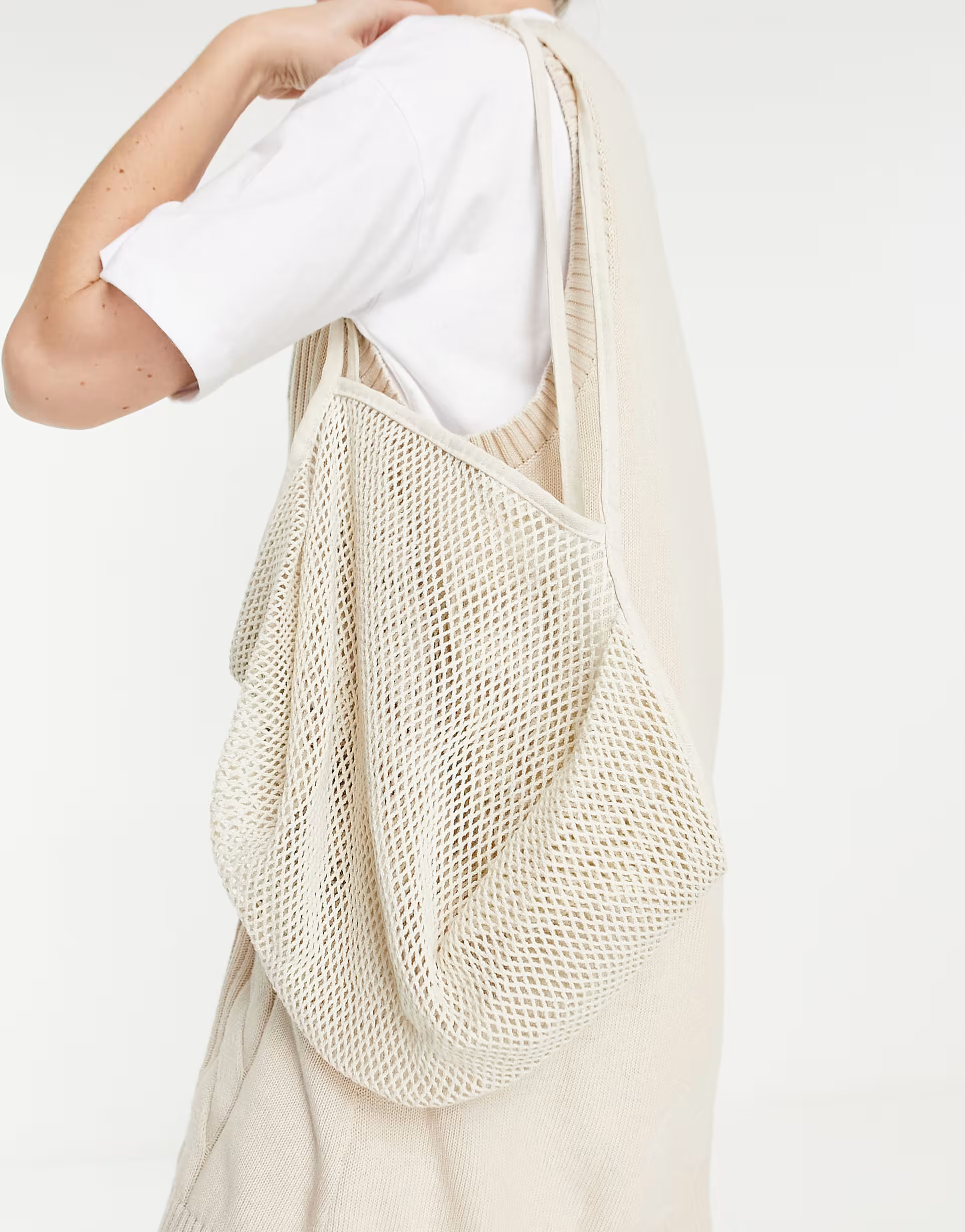 ASOS DESIGN string tote bag in cream | ASOS (Global)