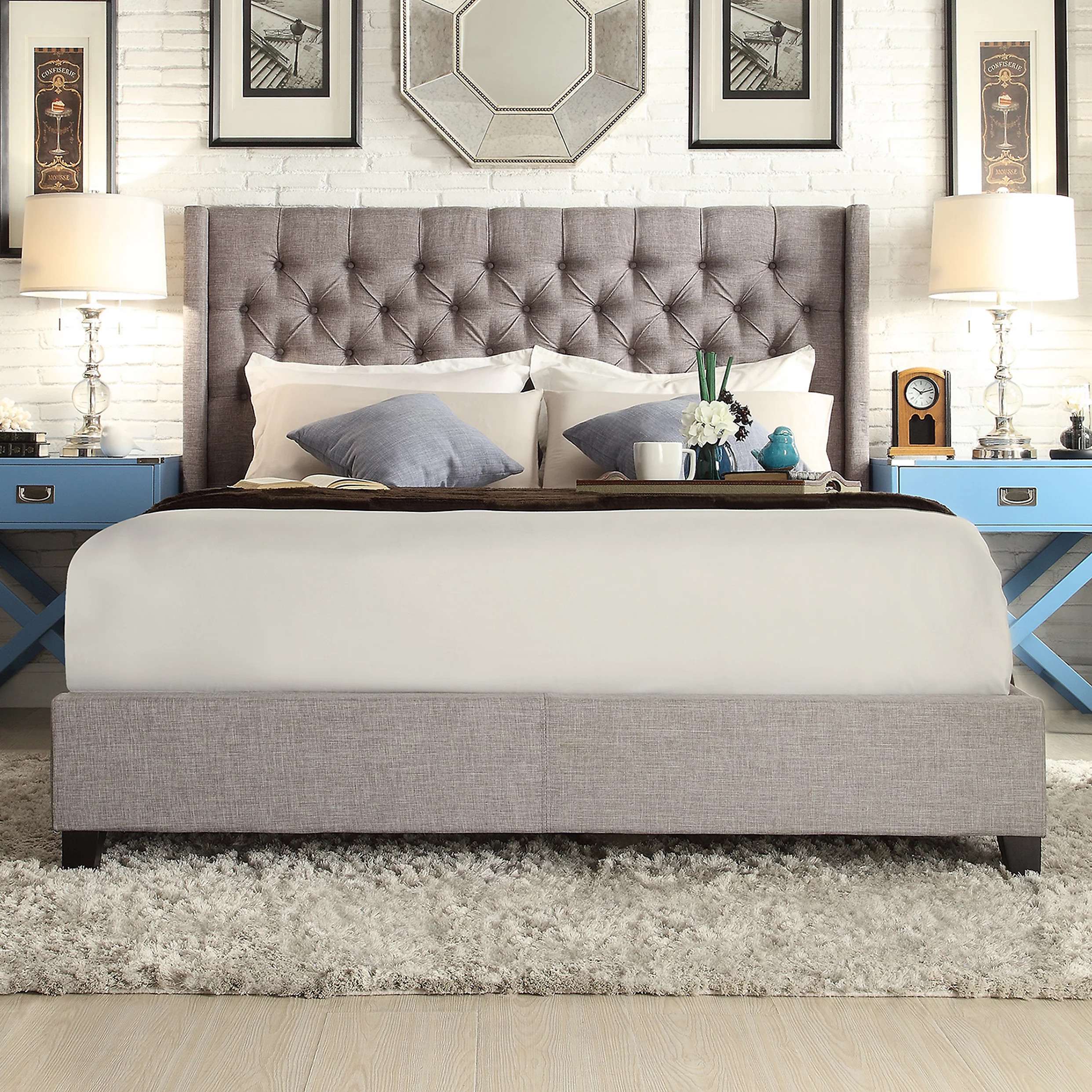 HomeVance Stanford Heights Tufted Wingback Bed | Kohl's