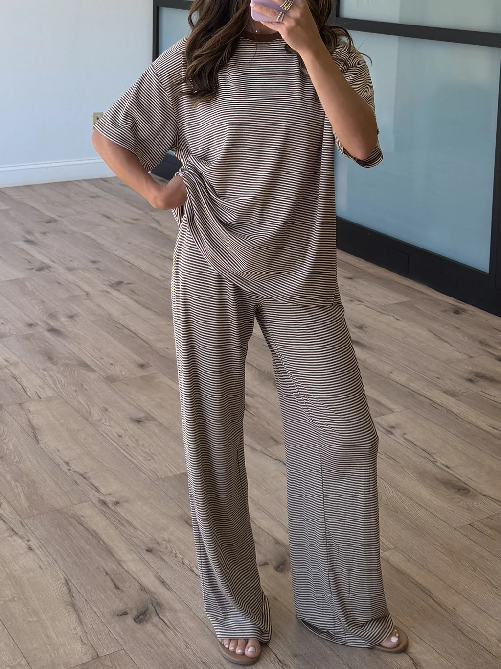 On Repeat Stripe Lounge Pants | Latte | Shop Talulah