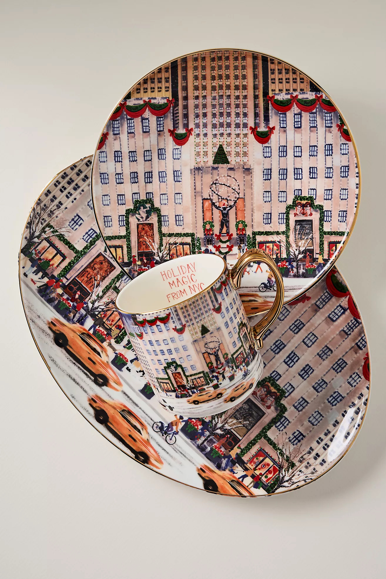 Holiday in the City Stoneware Platter | Anthropologie (US)