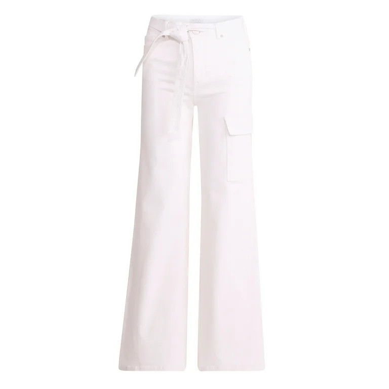 Sofia by Sofia Vergara Women's and Women's Plus Margot Wide Leg High Rise Cargo Jeans with Belt, ... | Walmart (US)