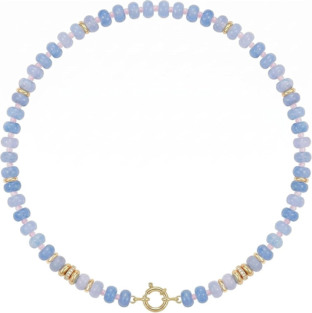 Beaded Necklaces For Women Adjustable Colorful Gemstone Trendy Boho Beaded Choker Summer Beach Je... | Amazon (US)