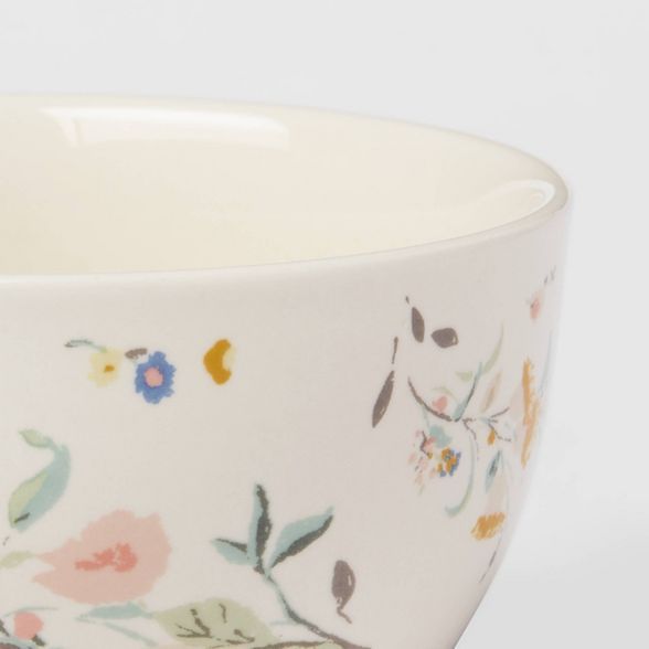 9oz 2pk Stoneware Floral Mini Bowls White - Threshold™ | Target
