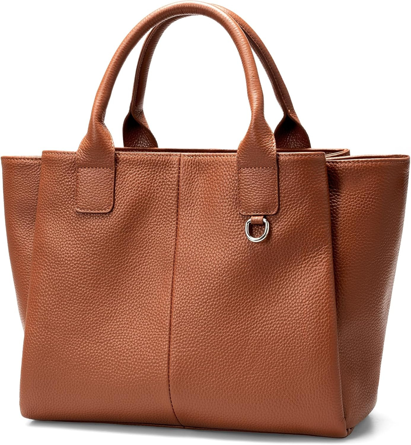 befen Genuine Leather Satchel Purses for Women, Triple Pocket Designer Medium Top-handle Crossbody tote Shoulder Handbag | Amazon (US)