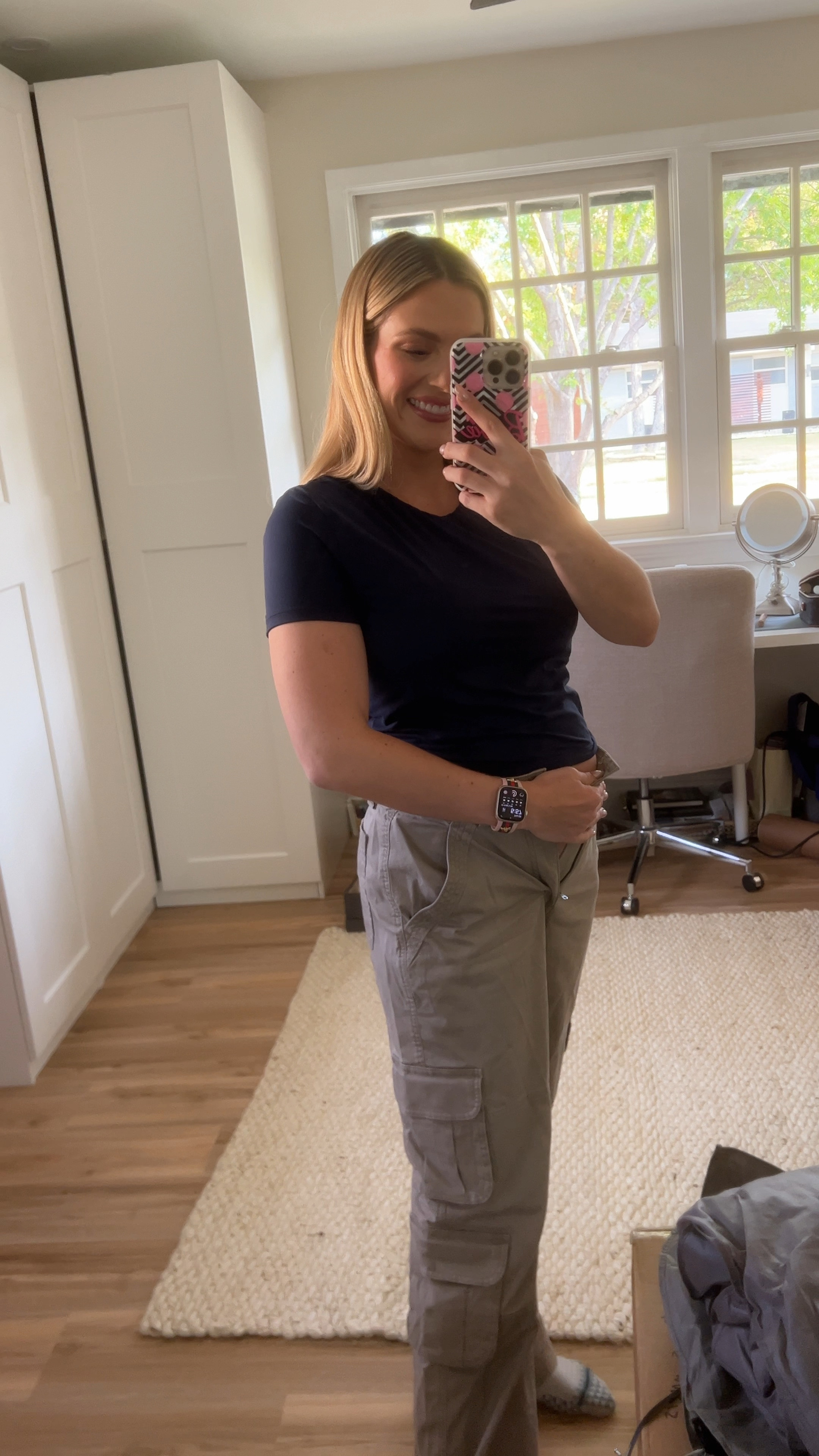 Pants available in multiple colors short, regular, and long. Wearing a large in the soft matte baby tee in navy but also available in multiple colors. Cute on trend fall outfit on sale now with code AFLTK at checkout 

#LTKstyletip #LTKSale #LTKVideo
