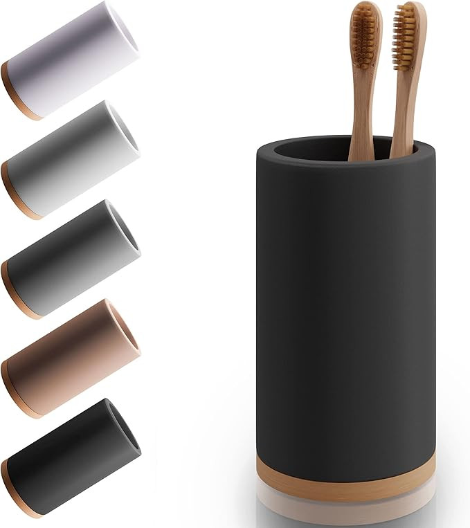 Matani Bamboo Toothbrush Holder Diatomite Tooth Brush Organizer - Storage for Small Bathroom & Co... | Amazon (US)